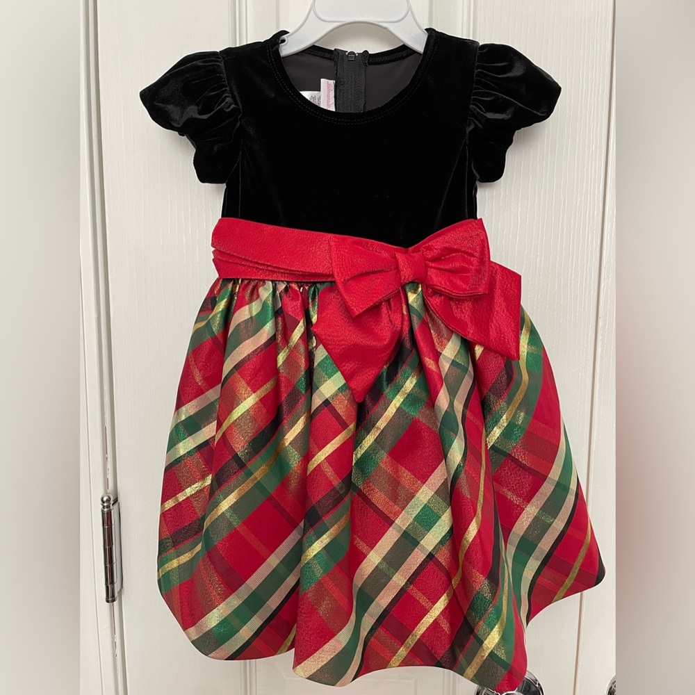 Bonnie Baby Red and Green Seasonal Costume Dress. Worn One Time. EUC. 2T.